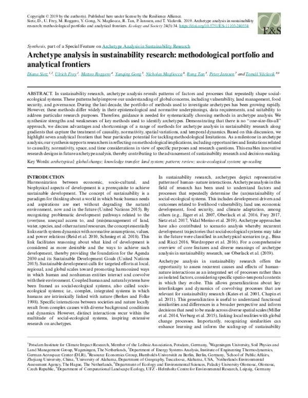 (PDF) Archetype analysis in sustainability research: meanings ...