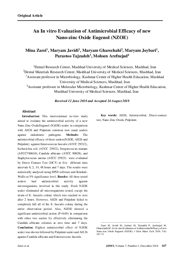 (PDF) An In vitro Evaluation of Antimicrobial Efficacy of new Nano-zinc ...