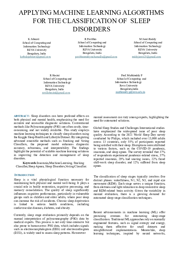 (PDF) APPLYING MACHINE LEARNING ALGORTHMS FOR THE CLASSIFICATION OF ...