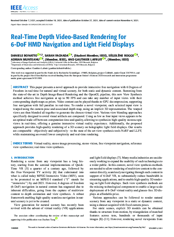 (PDF) Real-Time Depth Video-Based Rendering for 6-DoF HMD Navigation ...