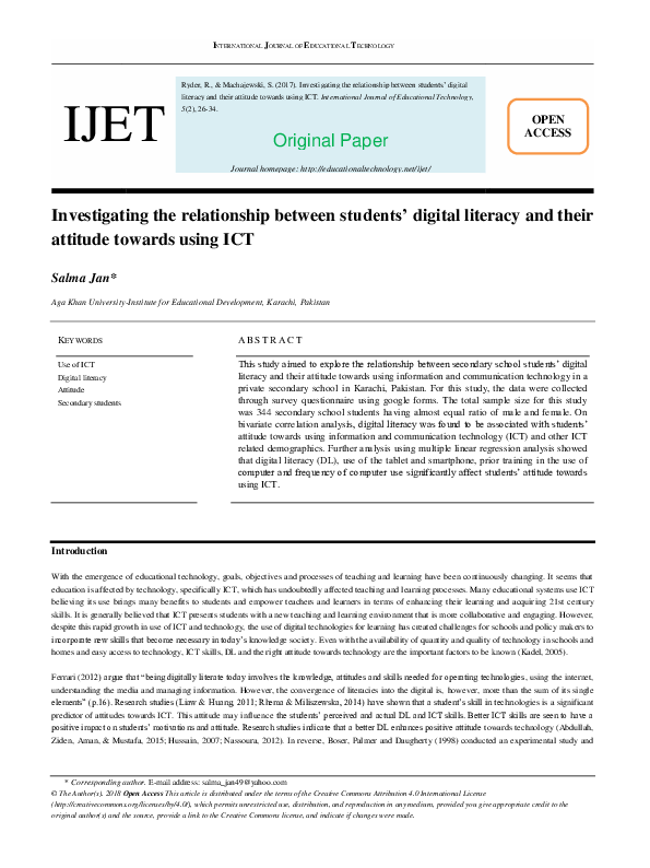 (PDF) Investigating the relationship between students’ digital literacy ...