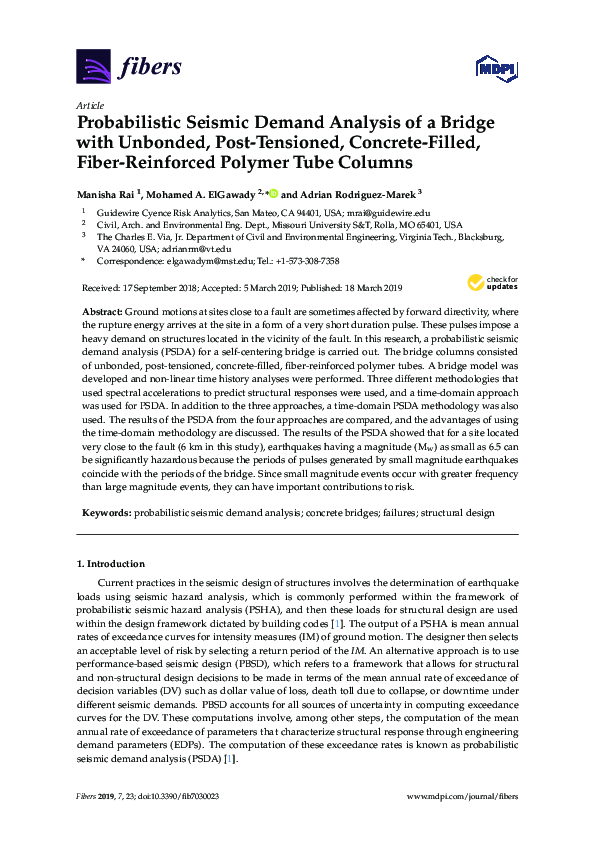 (PDF) Probabilistic Seismic Demand Analysis of a Bridge with Unbonded ...