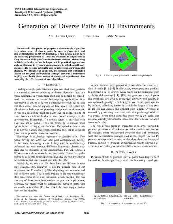 (PDF) Generation of diverse paths in 3D environments
