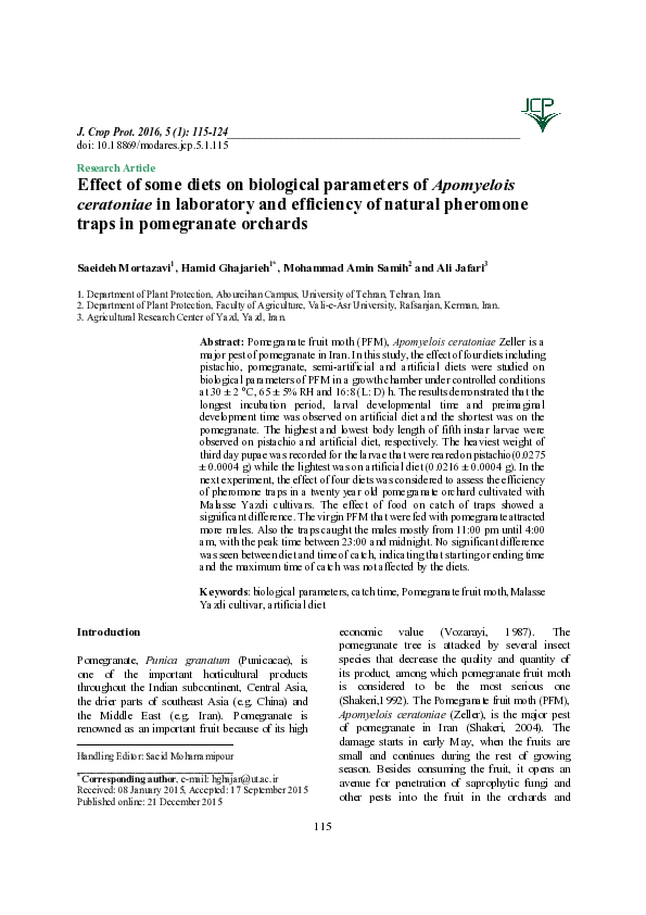 (PDF) Effect of some diets on biological parameters of Apomyelois ...