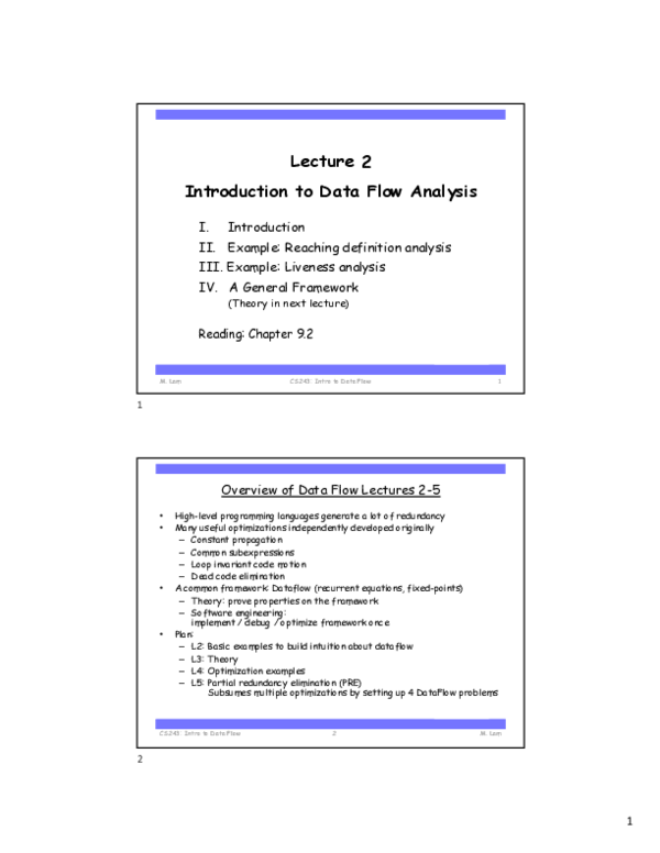 (PDF) An Introduction to Data Flow Analysis