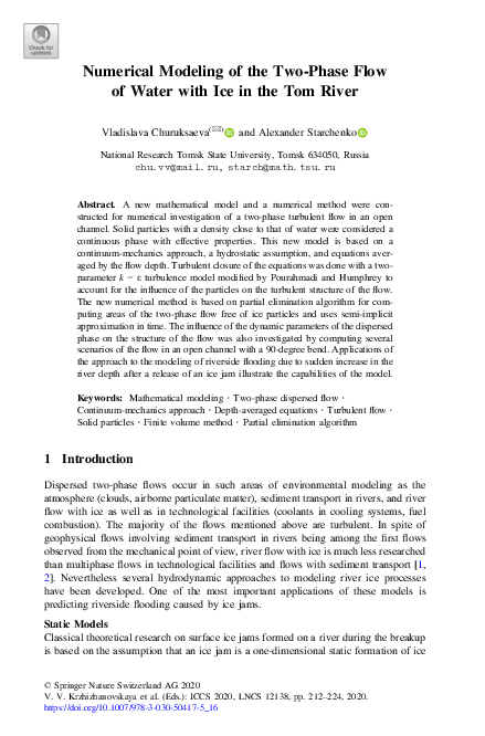 (PDF) Numerical Modeling of the Two-Phase Flow of Water with Ice in the ...