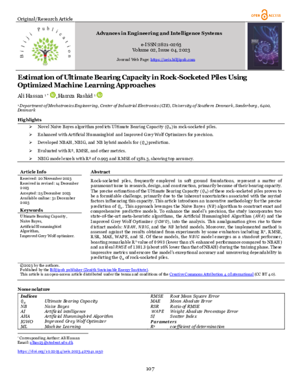 (PDF) Estimation of Ultimate Bearing Capacity in Rock-Socketed Piles ...