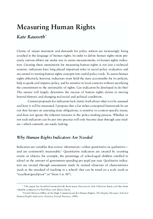 (PDF) Measuring Human Rights