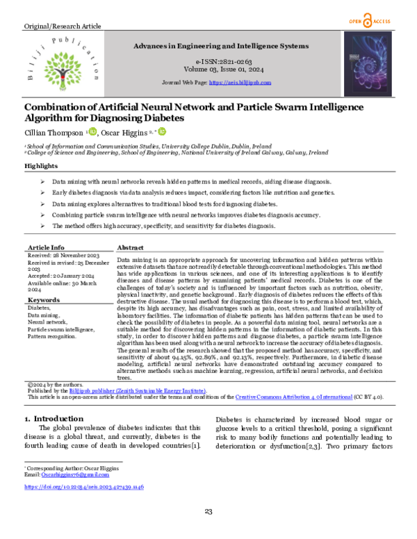 (PDF) Combination of Artificial Neural Network and Particle Swarm ...