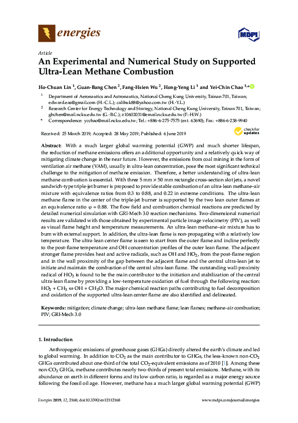 (PDF) An Experimental and Numerical Study on Supported Ultra-Lean ...