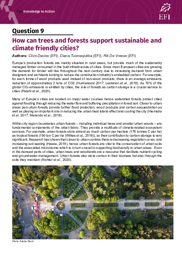 (PDF) How can trees and forests support sustainable and climate ...