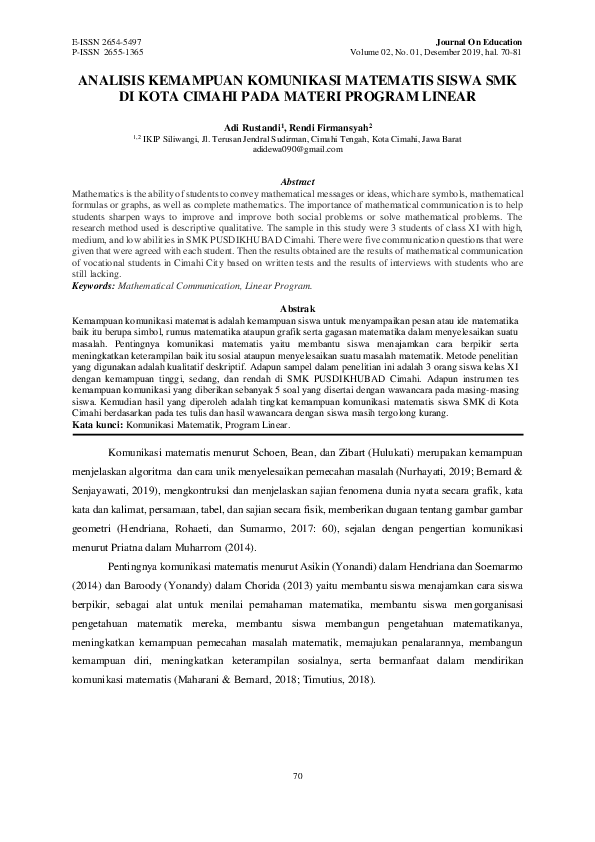  pdf analisis kemampuan komunikasi matematis siswa smk di kota cimahi