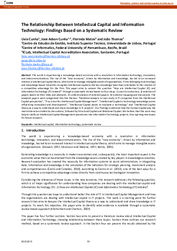 (PDF) The Relationship Between Intellectual Capital and Information ...