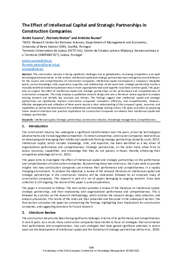 (PDF) The effect of Intellectual Capital and Strategic Partnerships in ...