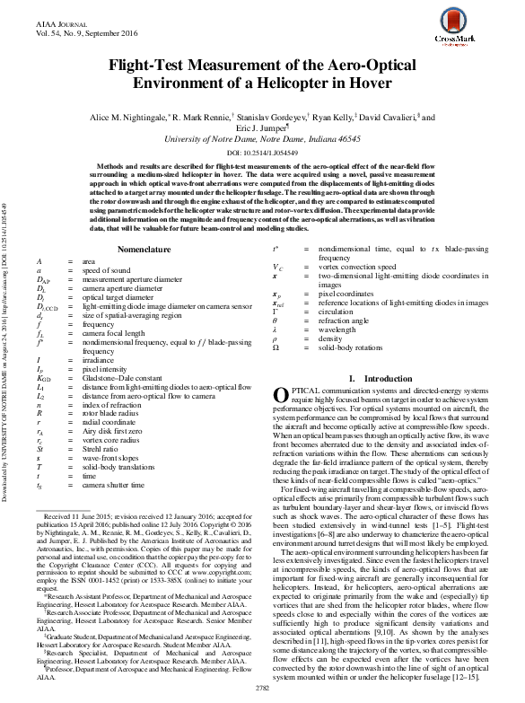 (PDF) Flight-Test Measurement of the Aero-Optical Environment of a ...