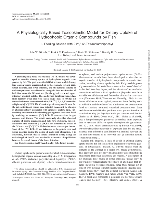 (PDF) A Physiologically Based Toxicokinetic Model for Dermal Absorption ...