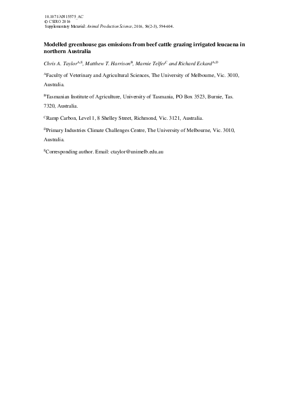(PDF) Modelled greenhouse gas emissions from beef cattle grazing ...