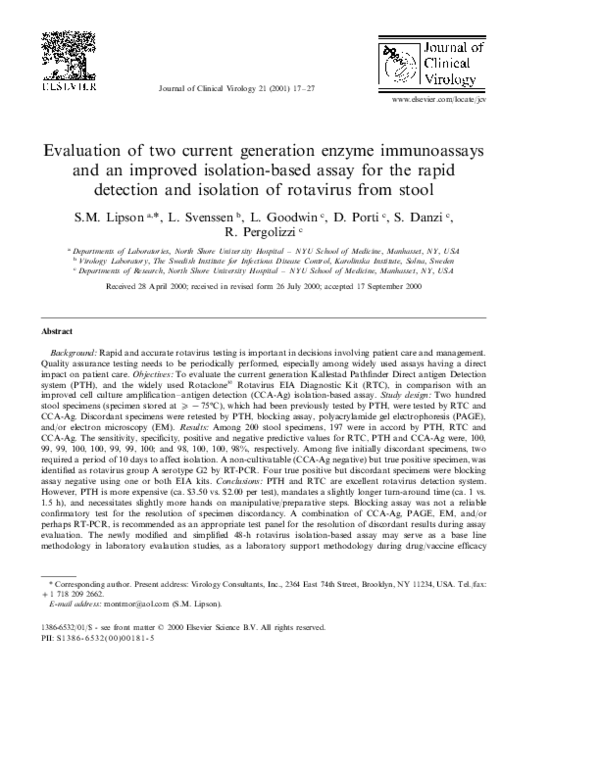 (PDF) Evaluation of two current generation enzyme immunoassays and an ...