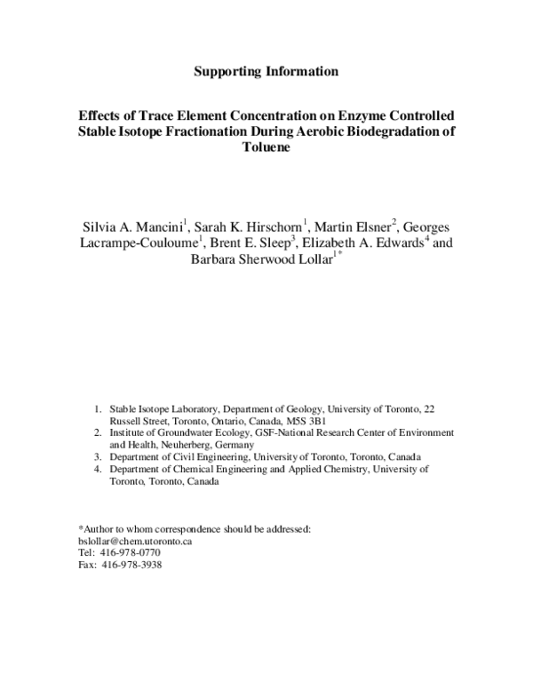 (PDF) Effects of Trace Element Concentration on Enzyme Controlled ...