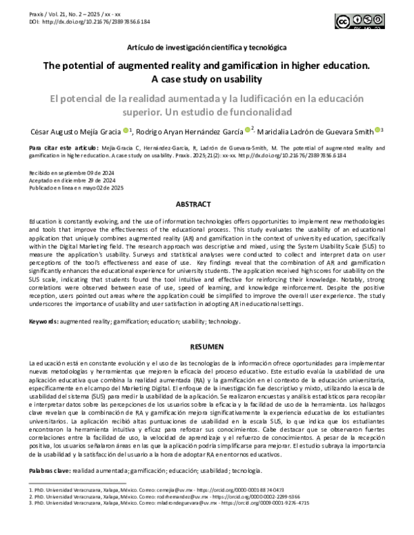 (PDF) The potential of augmented reality and gamification in higher ...
