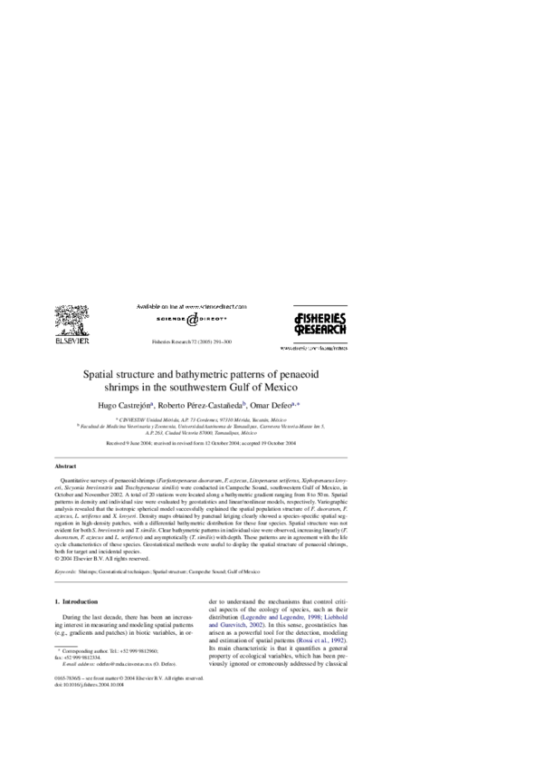 (PDF) Spatial structure and bathymetric patterns of penaeoid shrimps in ...