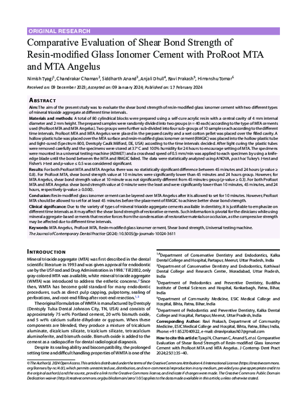 (PDF) Comparative Evaluation of Shear Bond Strength of Resin-modified ...