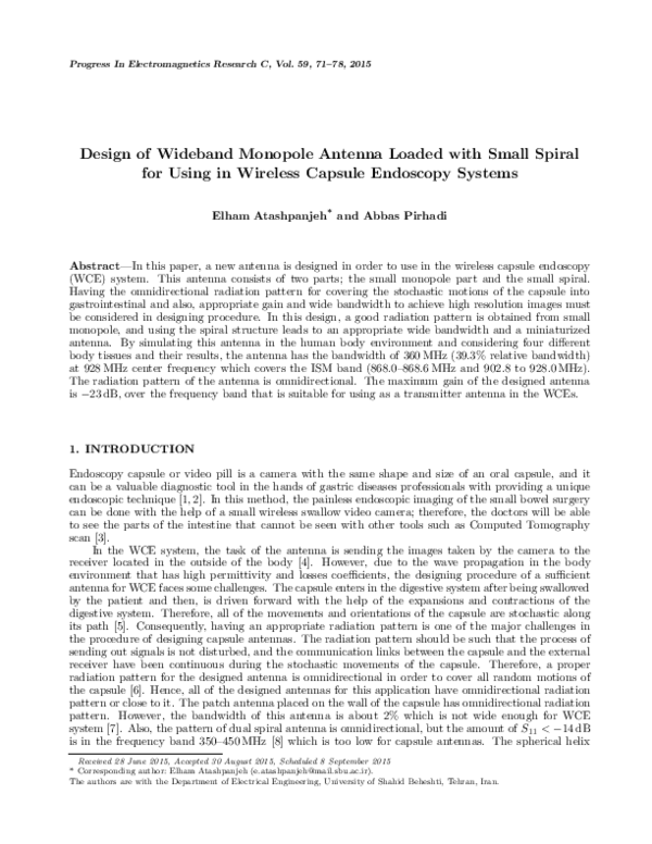 (PDF) Design of Wideband Monopole Antenna Loaded with Small Spiral for ...