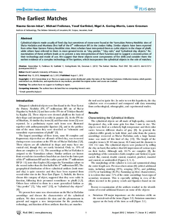 (PDF) The Earliest Matches