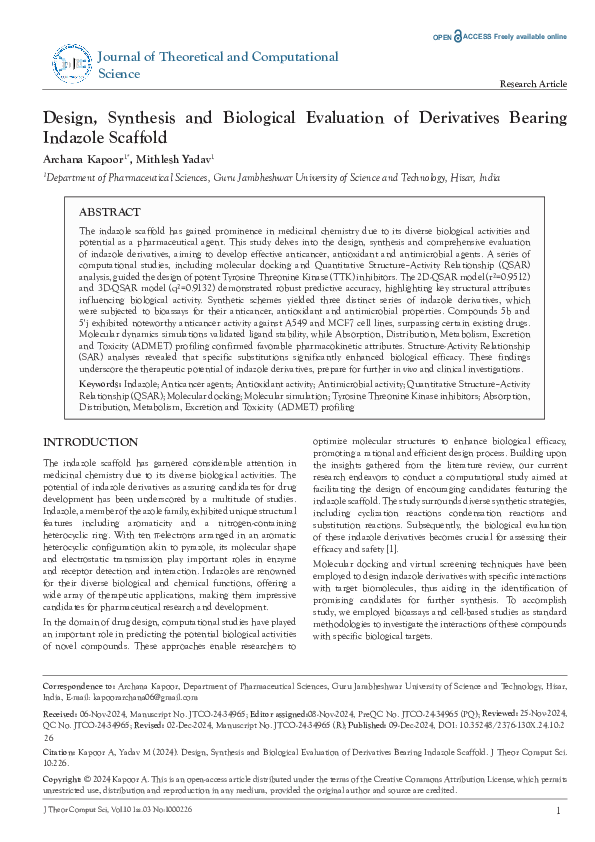 (PDF) Design, Synthesis and Biological Evaluation of Derivatives ...