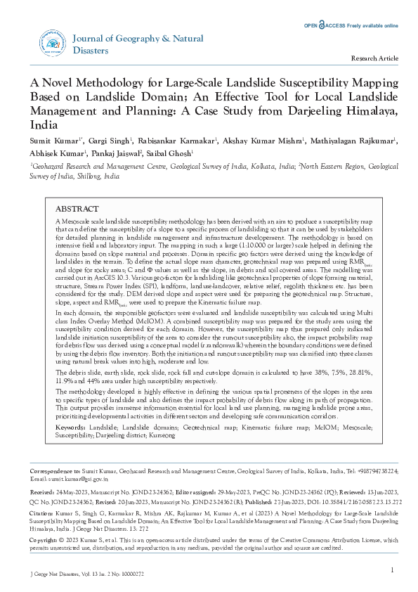 (PDF) A Novel Methodology for Large-Scale Landslide Susceptibility ...