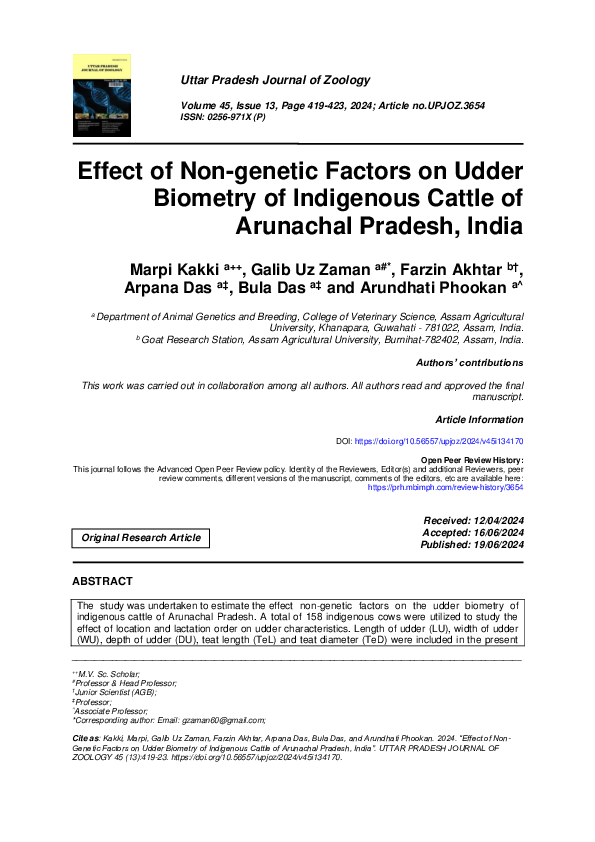 (PDF) Effect of Non-genetic Factors on Udder Biometry of Indigenous ...