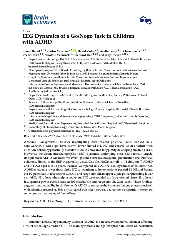 (PDF) EEG Dynamics of a Go/Nogo Task in Children with ADHD