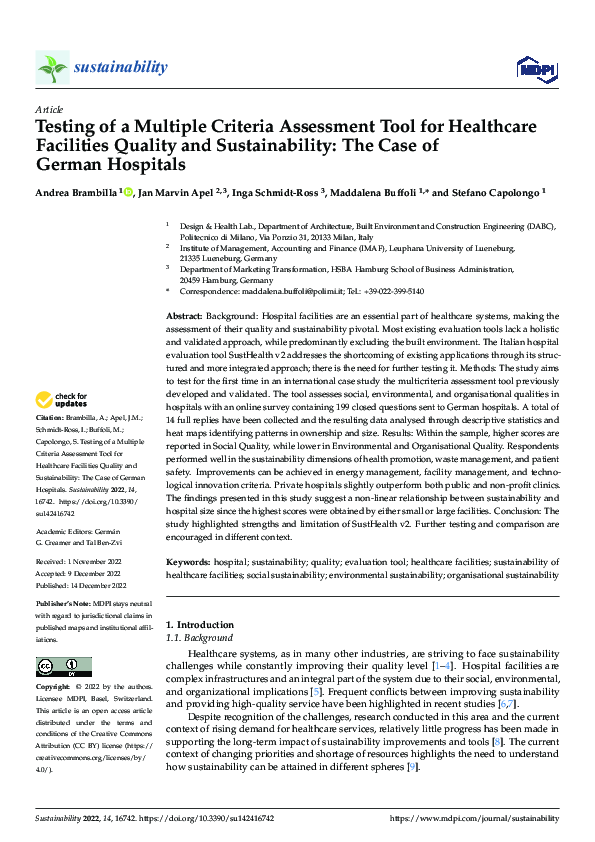 (PDF) Testing of a Multiple Criteria Assessment Tool for Healthcare ...