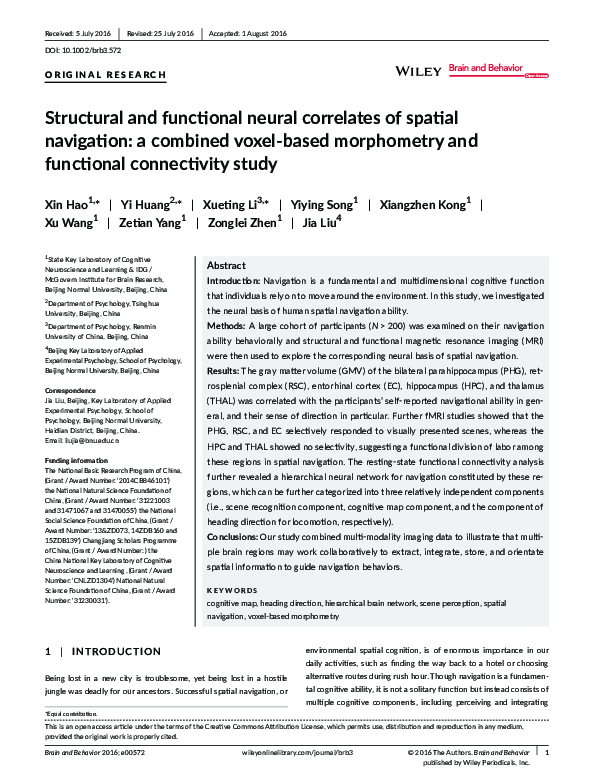 (PDF) Structural and functional neural correlates of visuospatial ...