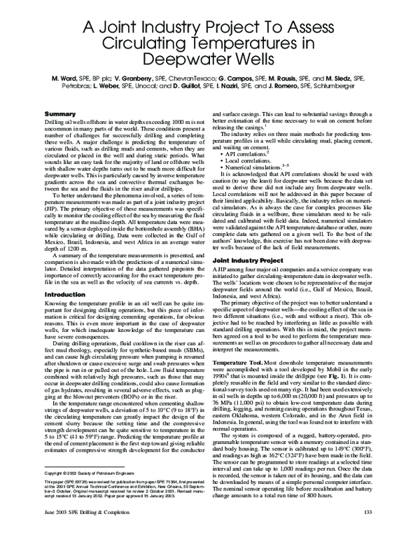 (PDF) A Joint Industry Project to Assess Circulating Temperatures in ...