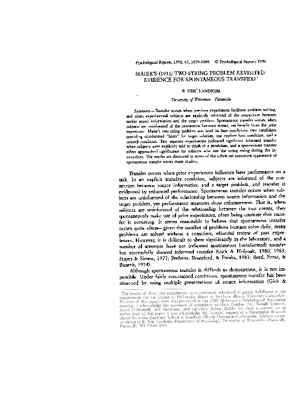 (PDF) Maier's (1931) Two-String Problem Revisited: Evidence for ...