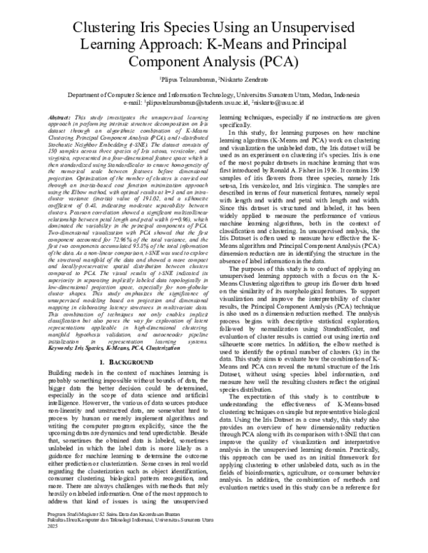 (PDF) Clustering Iris Species Using an Unsupervised Learning Approach ...