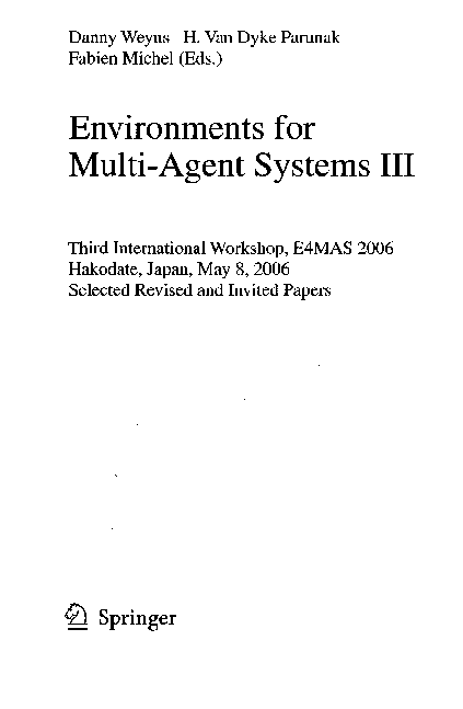 (PDF) Environments for Multi-Agent Systems III