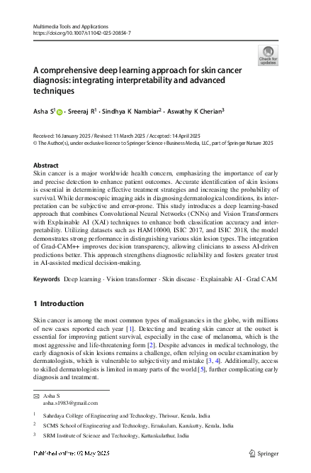 (PDF) A comprehensive deep learning approach for skin cancer diagnosis ...
