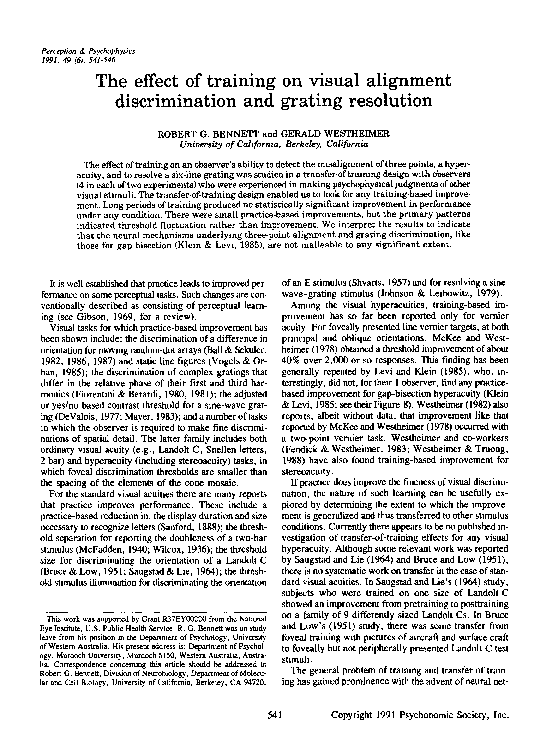 (PDF) The effect of training on visual alignment discrimination and ...