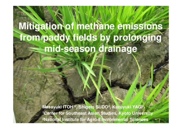 (PDF) Mitigation of methane emissions from paddy fields by prolonging ...