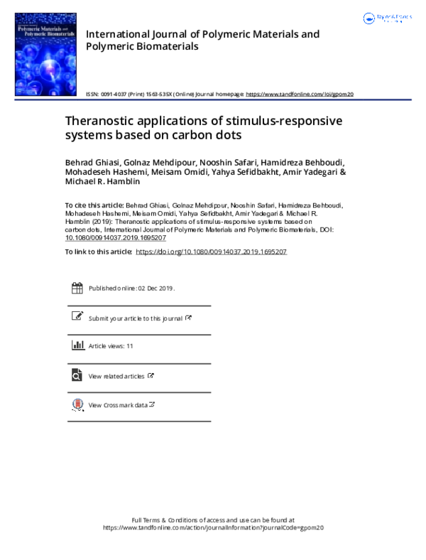 (PDF) Theranostic applications of stimulus-responsive systems based on ...