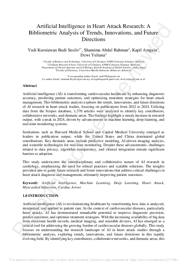 (PDF) Artificial Intelligence in Heart Attack Research: A Bibliometric ...