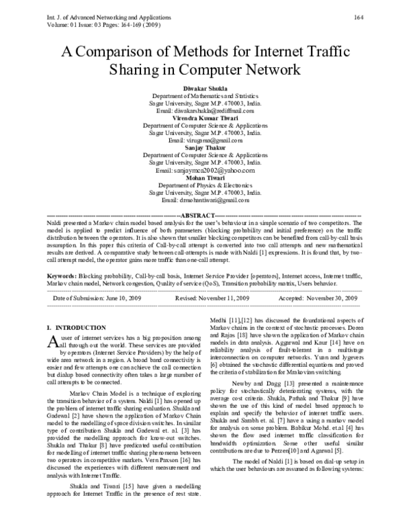 (PDF) A comparison of methods for Internet traffic sharing in computer ...