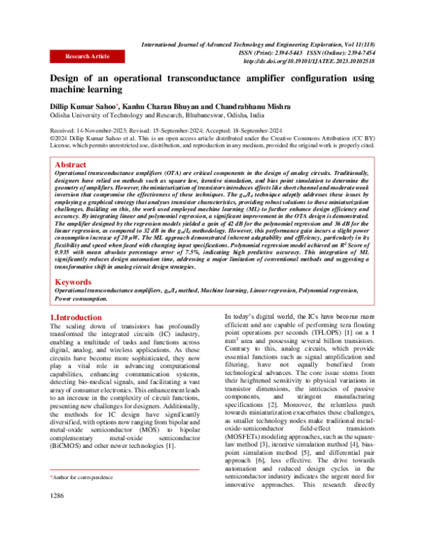(PDF) Design of an operational transconductance amplifier configuration ...