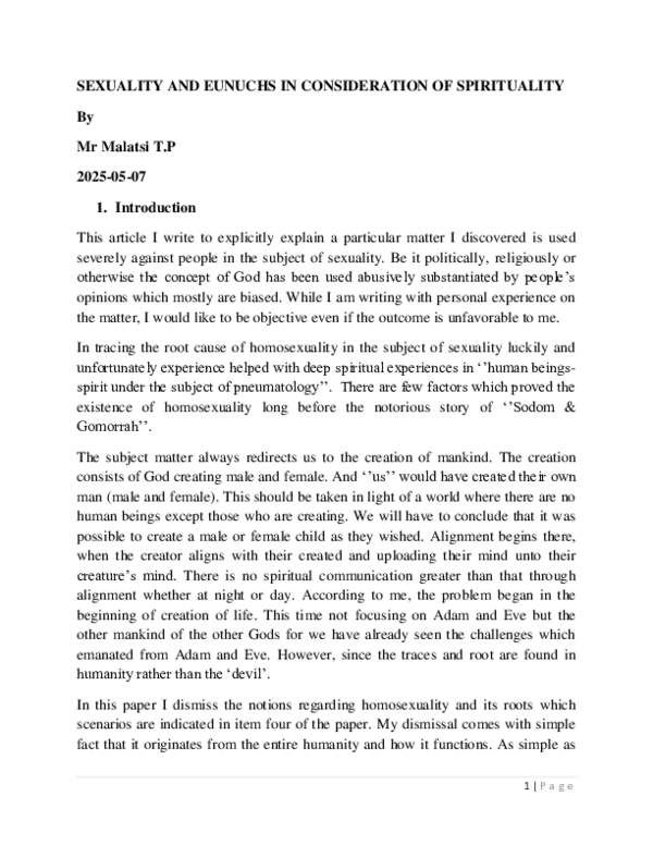 (PDF) SEXUALITY AND EUNUCHS IN CONSIDERATION OF SPIRITUALITY By