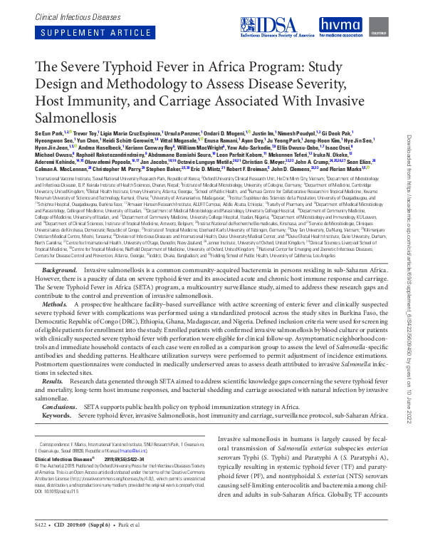 (PDF) The Severe Typhoid Fever in Africa Program: Study Design and ...
