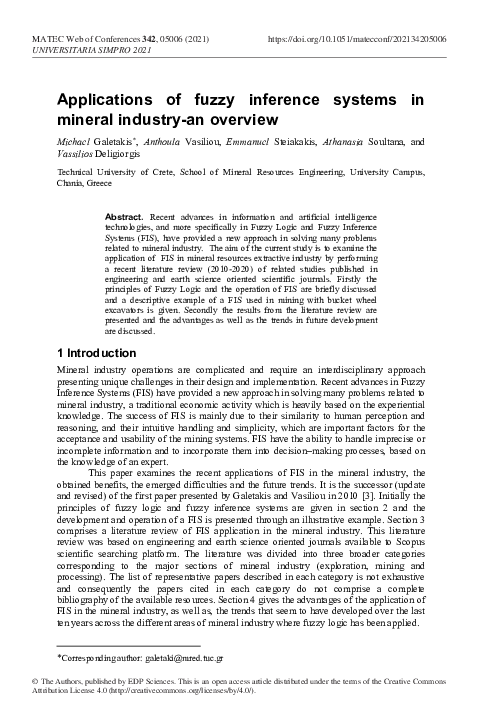 (PDF) Applications of fuzzy inference systems in mineral industry-an ...