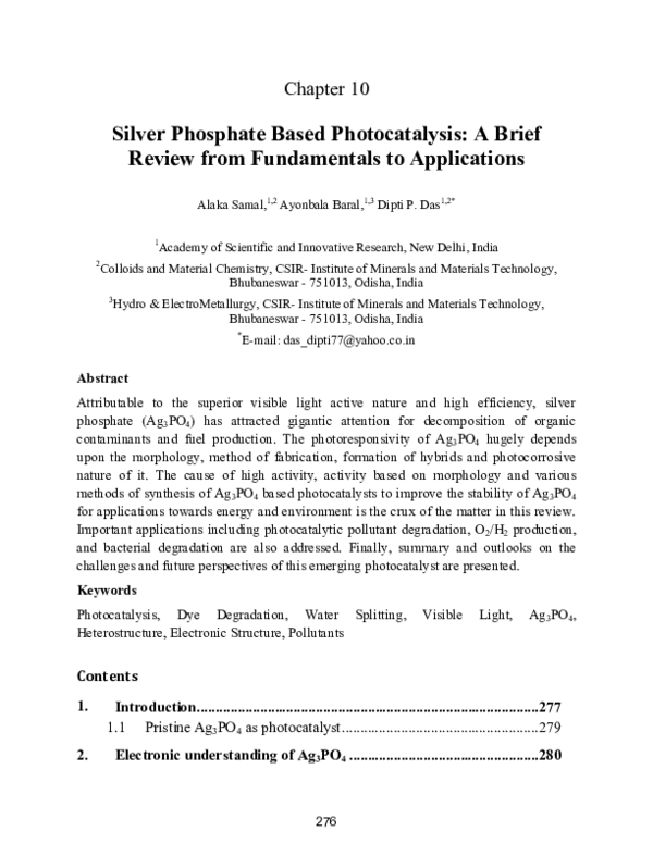 (PDF) Silver Phosphate Based Photocatalysis: A Brief Review from ...