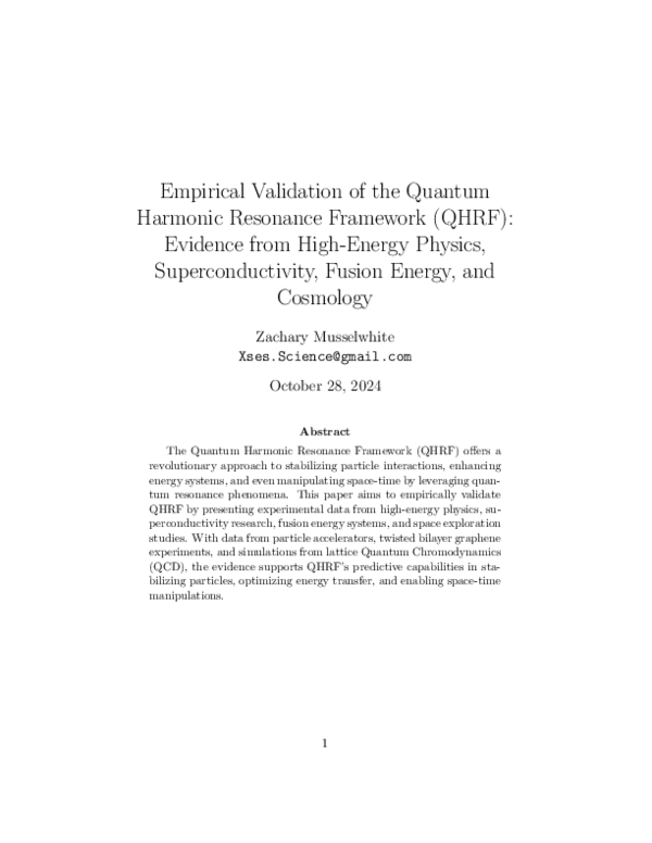 (PDF) Empirical Validation of the Quantum Harmonic Resonance Framework ...